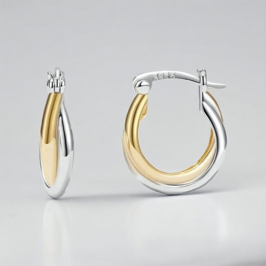 TWO TONE TWIST HOOP